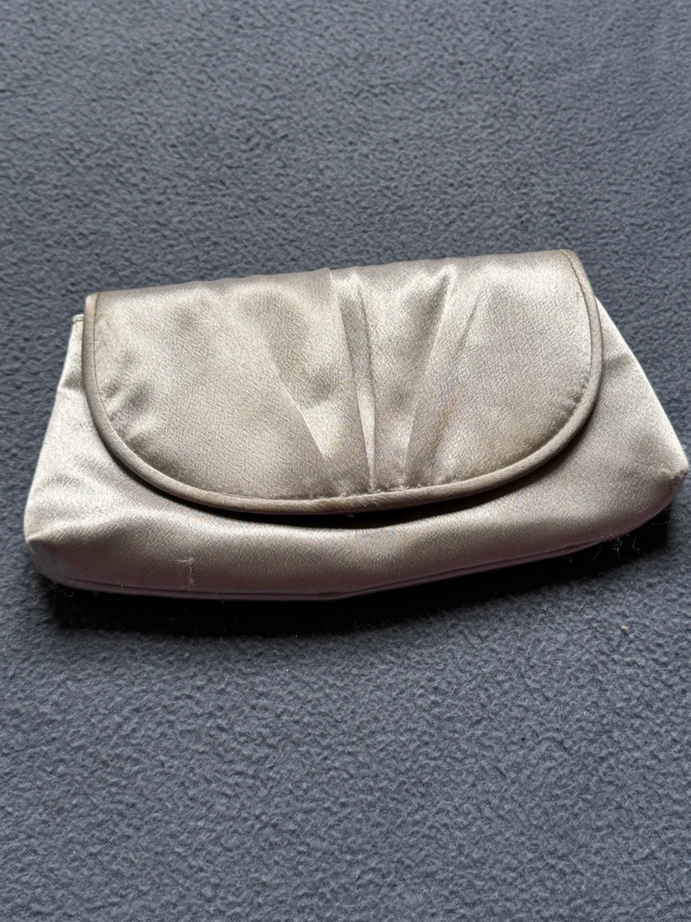 Elegant Silver Satin Clutch Bag